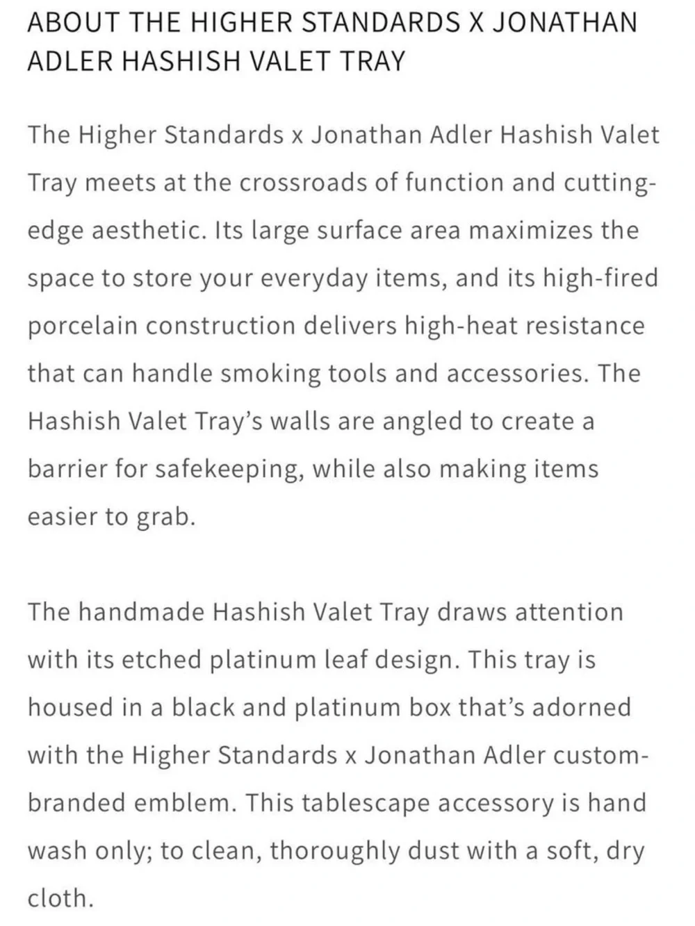 Jonathan Adler Hashish Rectangle Crramic Tray - Black with Silver & Gold Leaf
